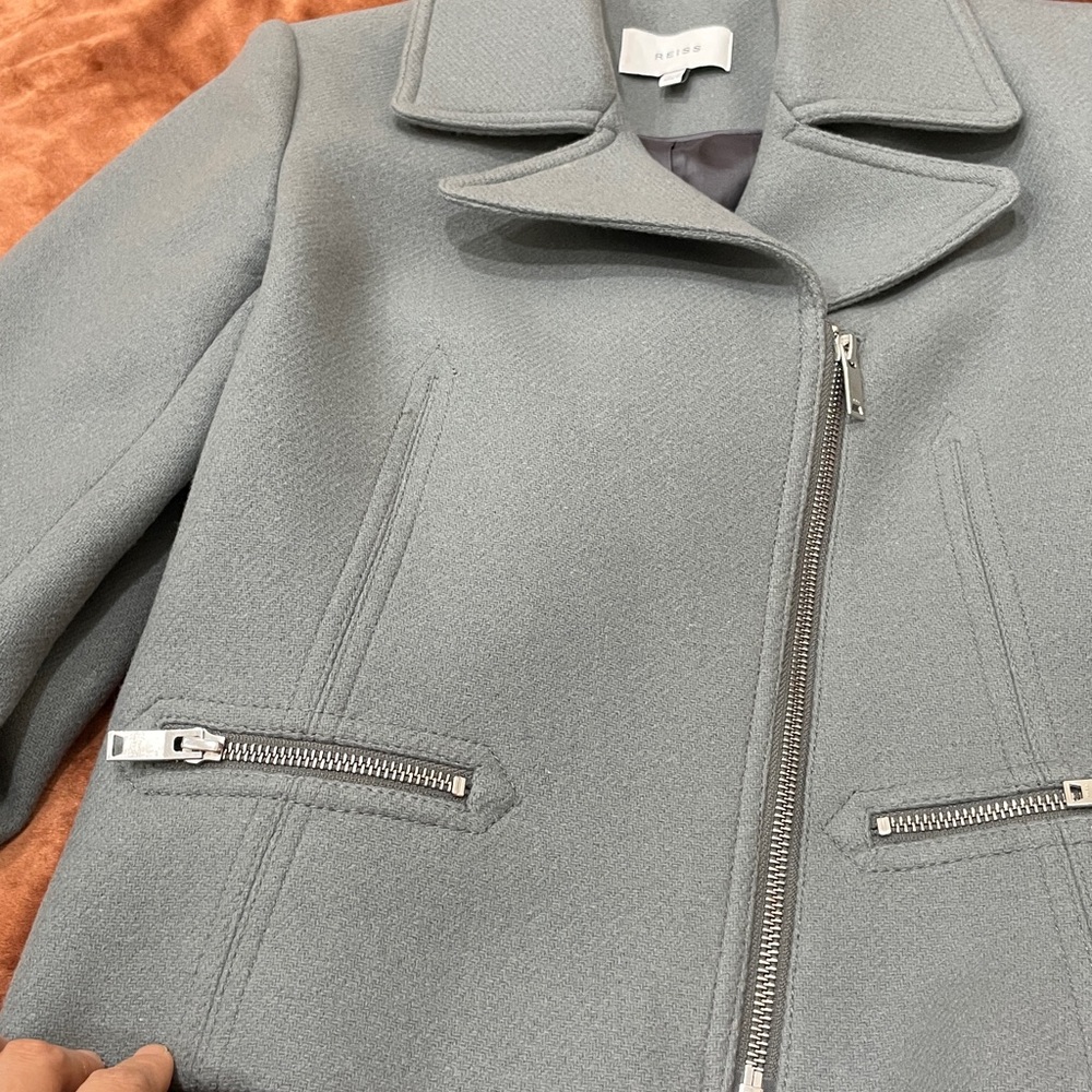Pastel Blue Wool Suit Blazer - Picture 4 of 8